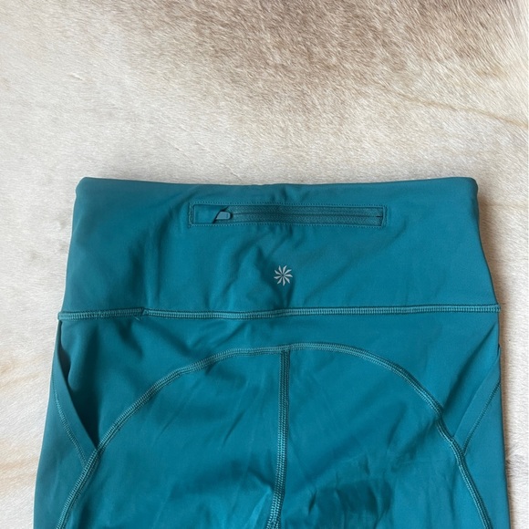 Athleta lightning 7/8 tight Billards teal leggings mesh ankle - Picture 6 of 7